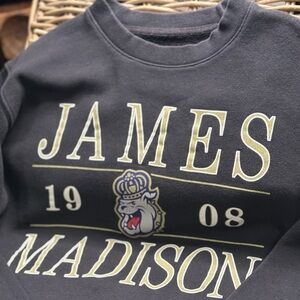 James Madison University JMU Crewneck Fall Rush Navy Sweatshirt Size S